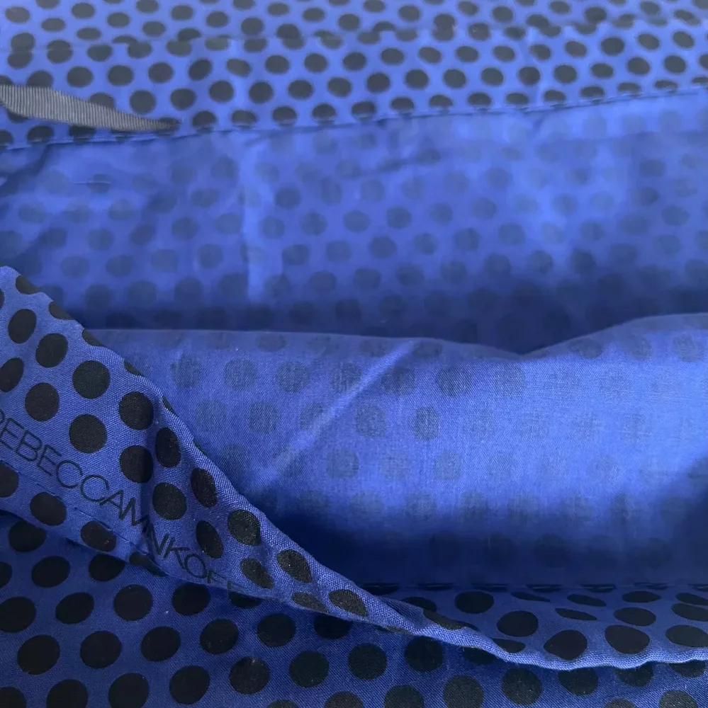 Blue and Black Polka Dot Drawstring Bag
